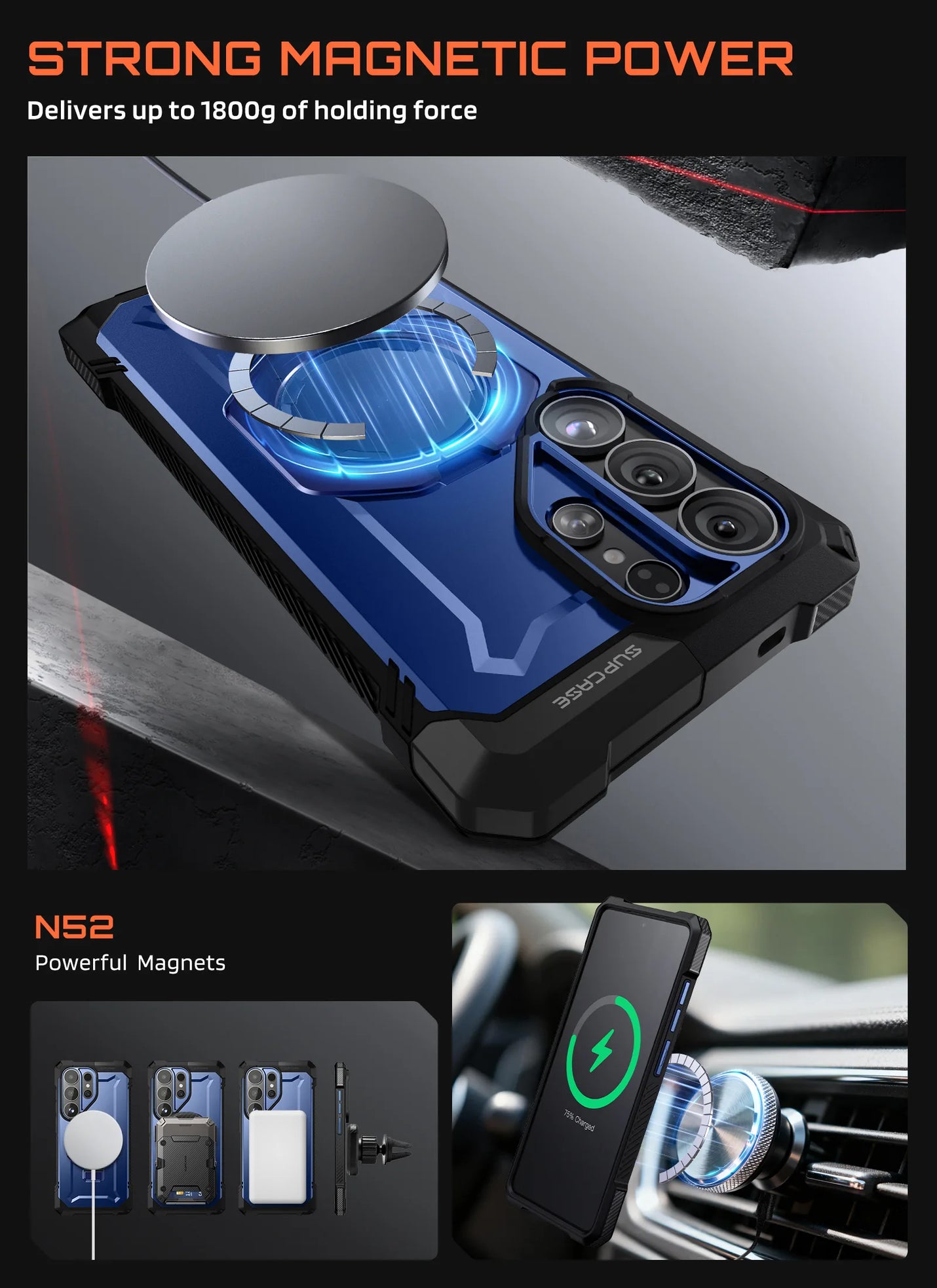 SUPCASE UB Grip Samsung Galaxy S26 Ultra Hoesje MagSafe Kickstand Blauw afbeelding 3