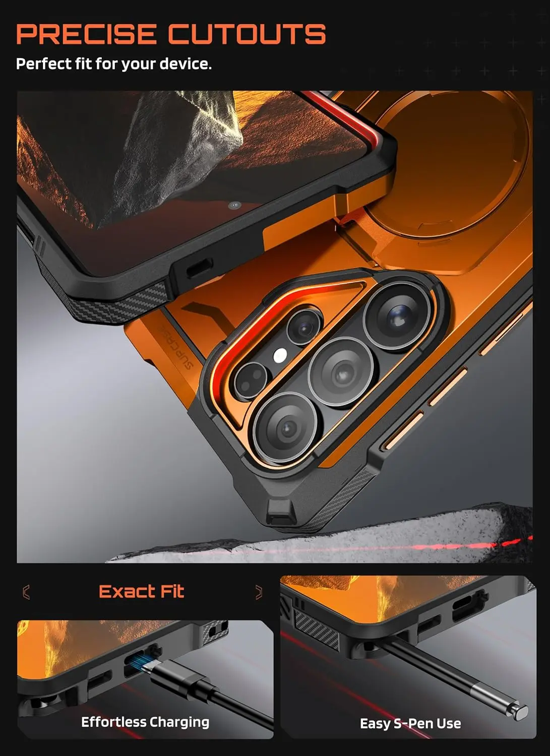 SUPCASE UB Grip Samsung Galaxy S26 Ultra Hoesje MagSafe Kickstand Oranje afbeelding 3
