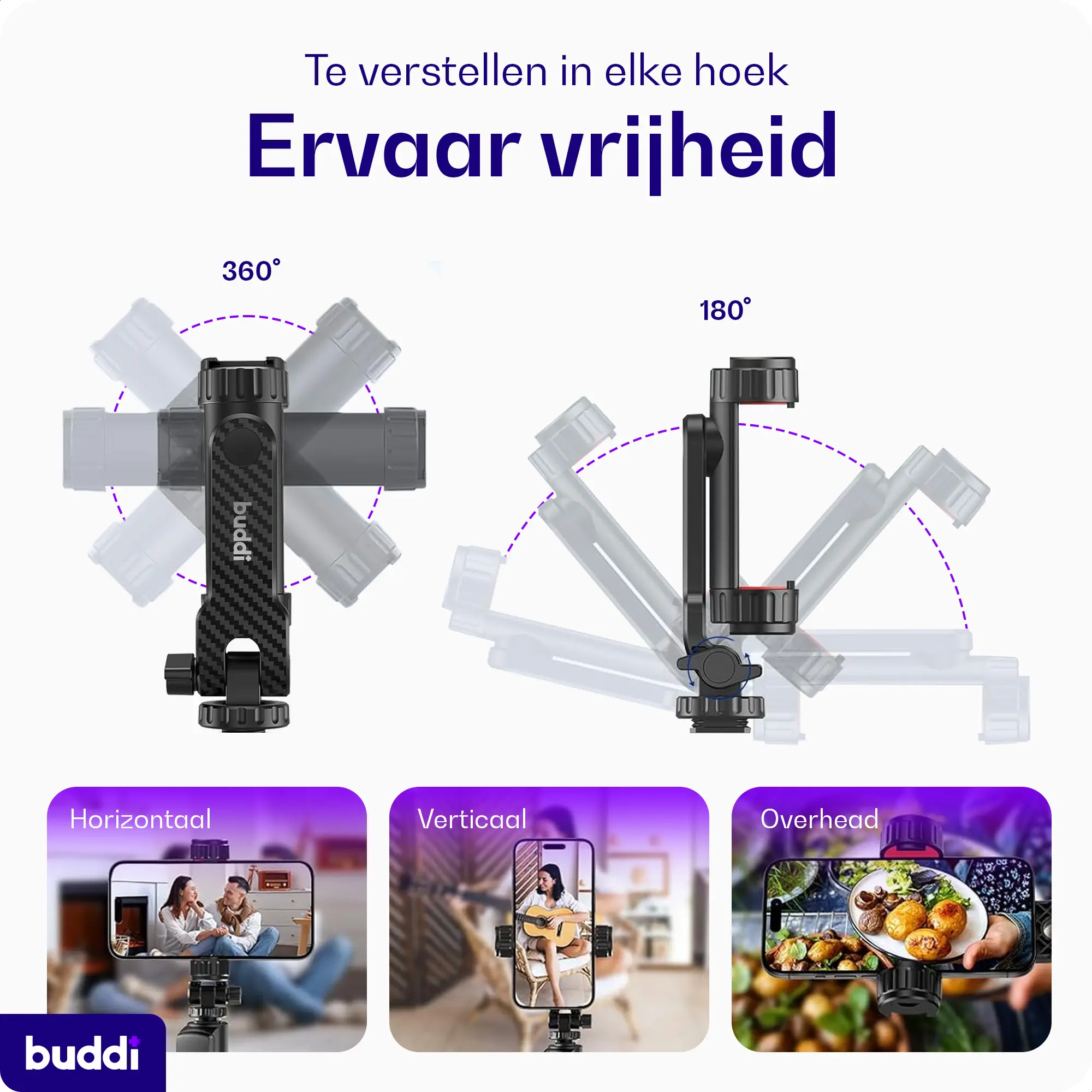 Buddi Universele Telefoon Houder Met Cold Shoe Mount voor Camera afbeelding 7