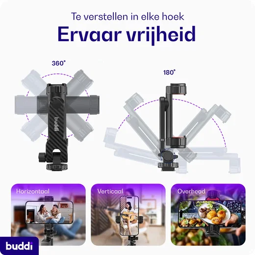 Buddi Universele Telefoon Houder Met Cold Shoe Mount voor Camera afbeelding 7
