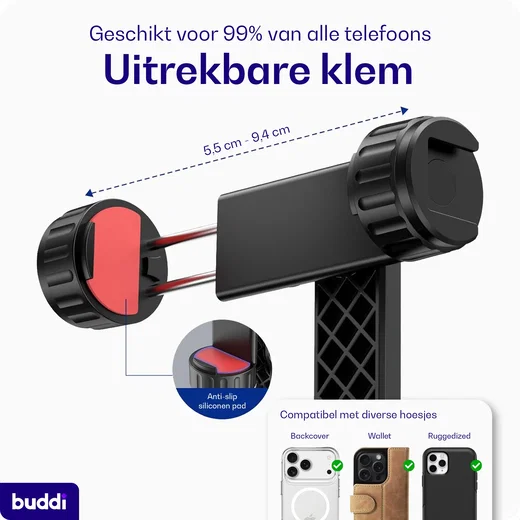 Buddi Universele Telefoon Houder Met Cold Shoe Mount voor Camera afbeelding 2