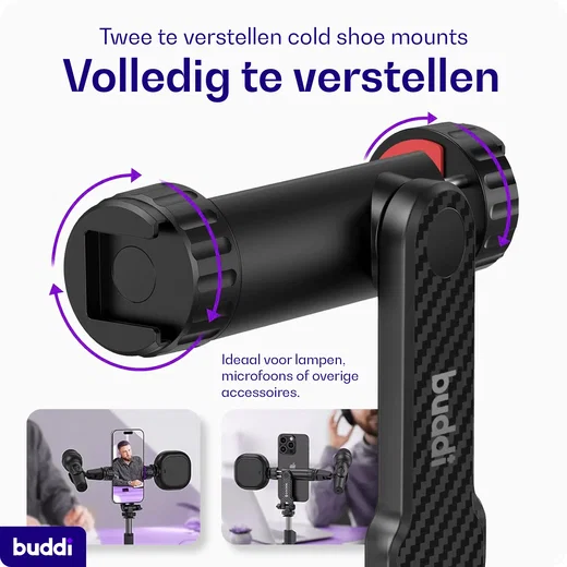Buddi Universele Telefoon Houder Met Cold Shoe Mount voor Camera afbeelding 5