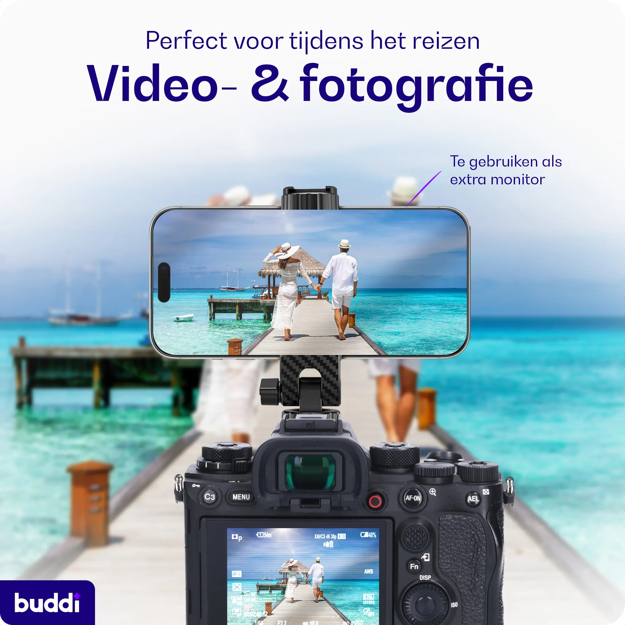 Buddi Universele Telefoon Houder Met Cold Shoe Mount voor Camera afbeelding 4