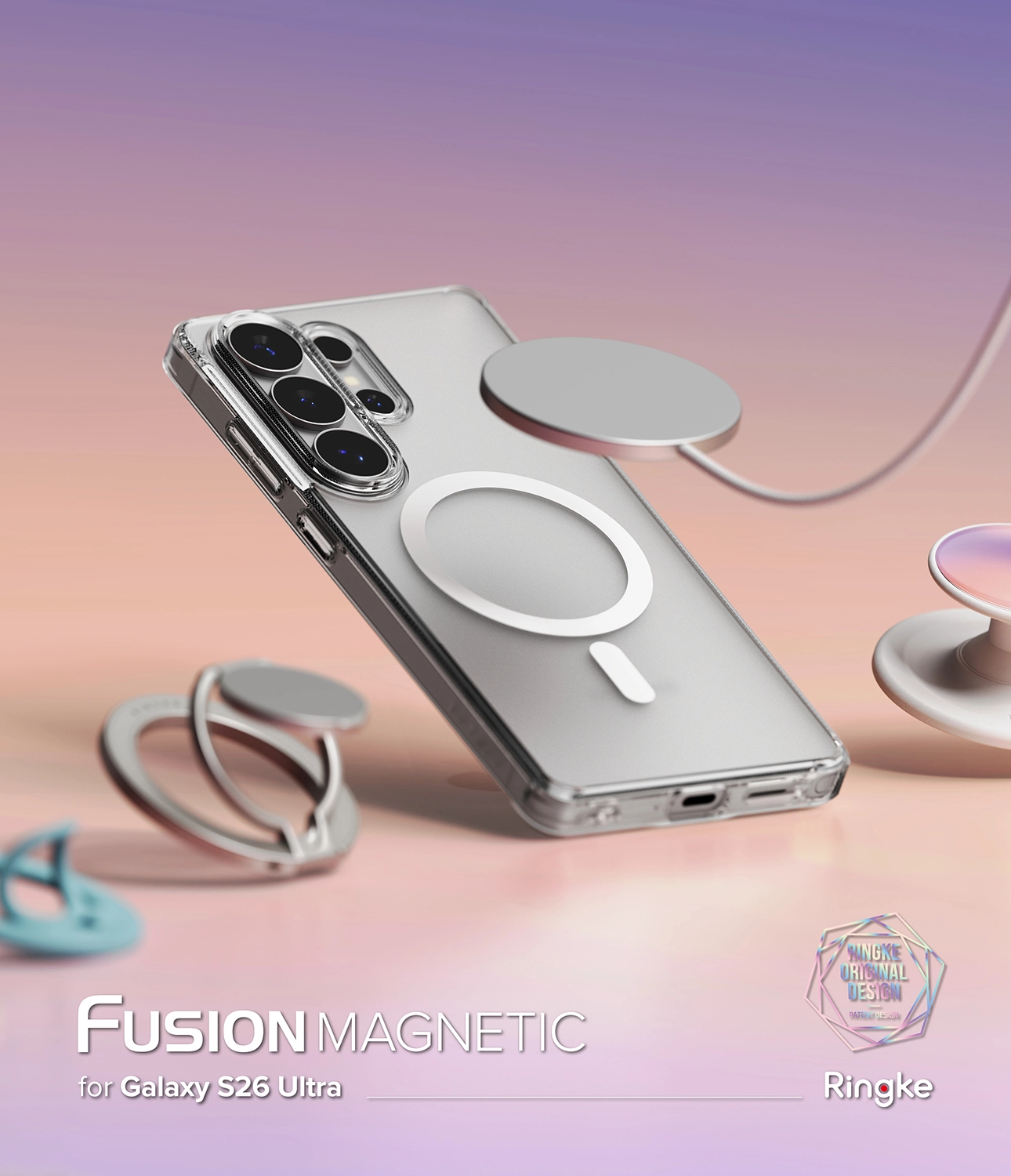 Ringke Fusion Magnetic Samsung Galaxy S26 Ultra Hoesje MagSafe Matte Transparant afbeelding 4