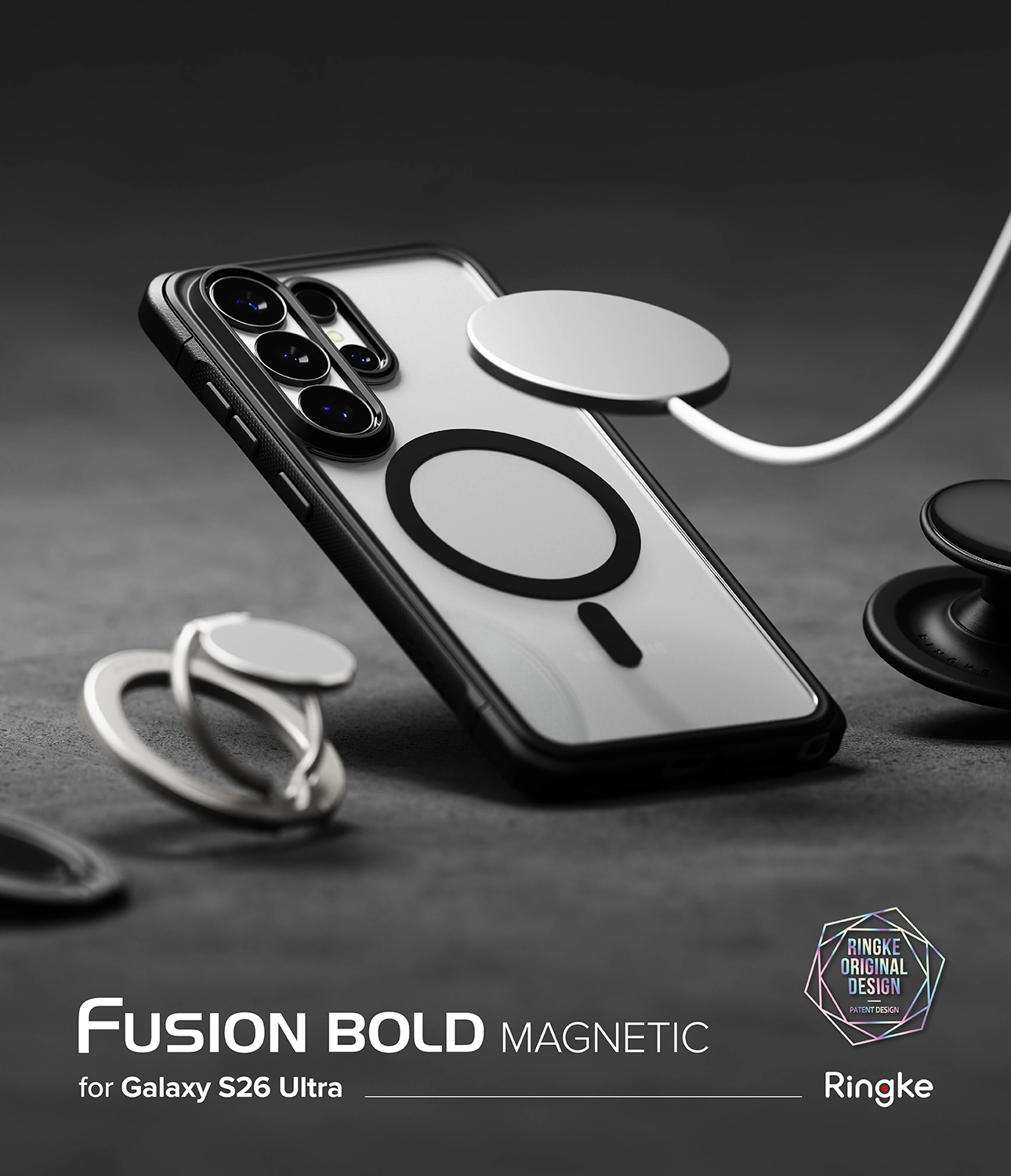 Ringke Fusion Bold Magnetic Samsung Galaxy S26 Ultra Hoesje MagSafe Zwart afbeelding 5