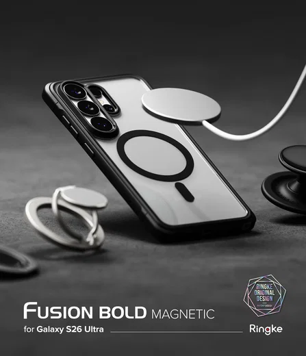 Ringke Fusion Bold Magnetic Samsung Galaxy S26 Ultra Hoesje MagSafe Zwart afbeelding 5