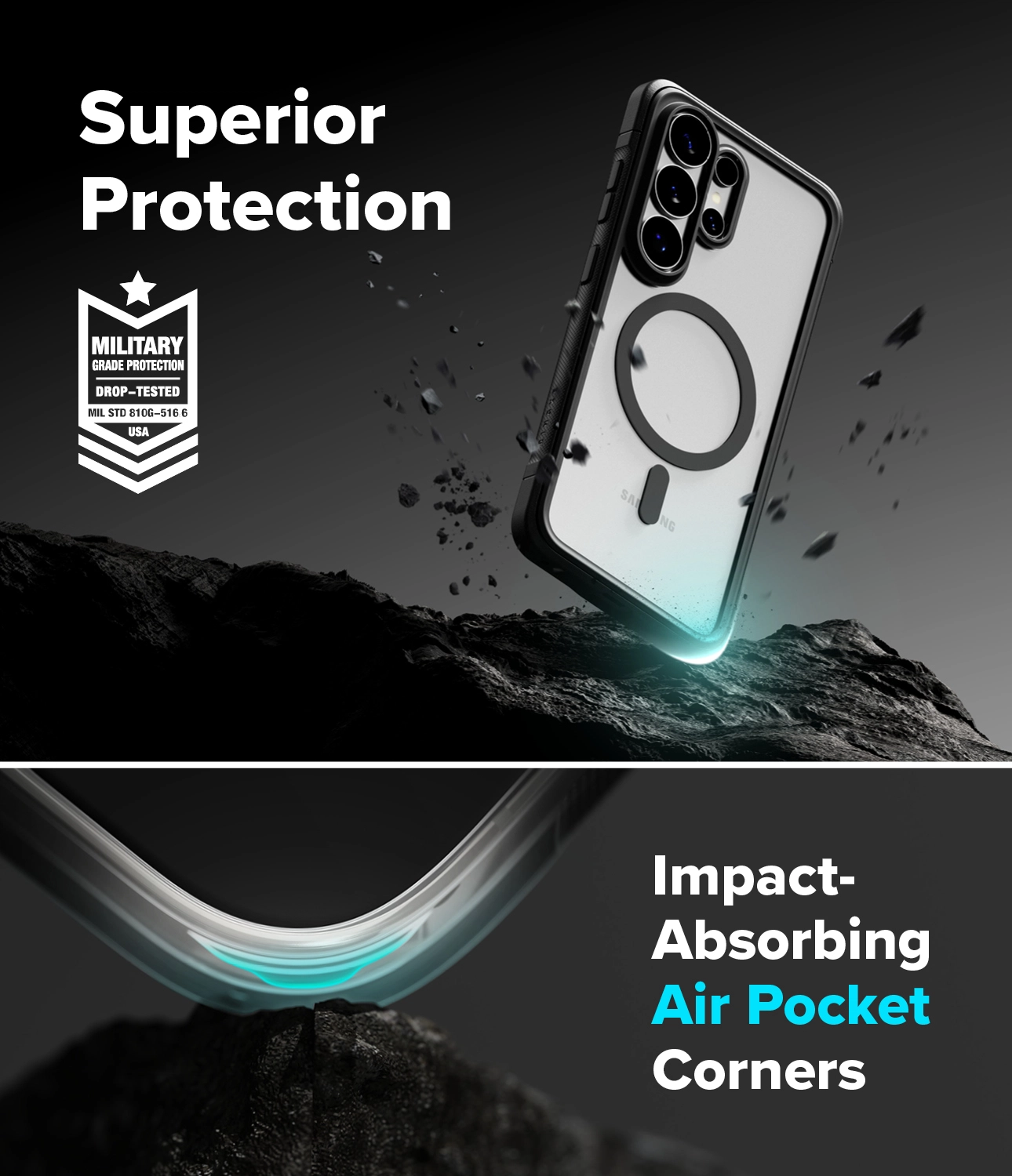 Ringke Fusion Bold Magnetic Samsung Galaxy S26 Ultra Hoesje MagSafe Zwart afbeelding 4