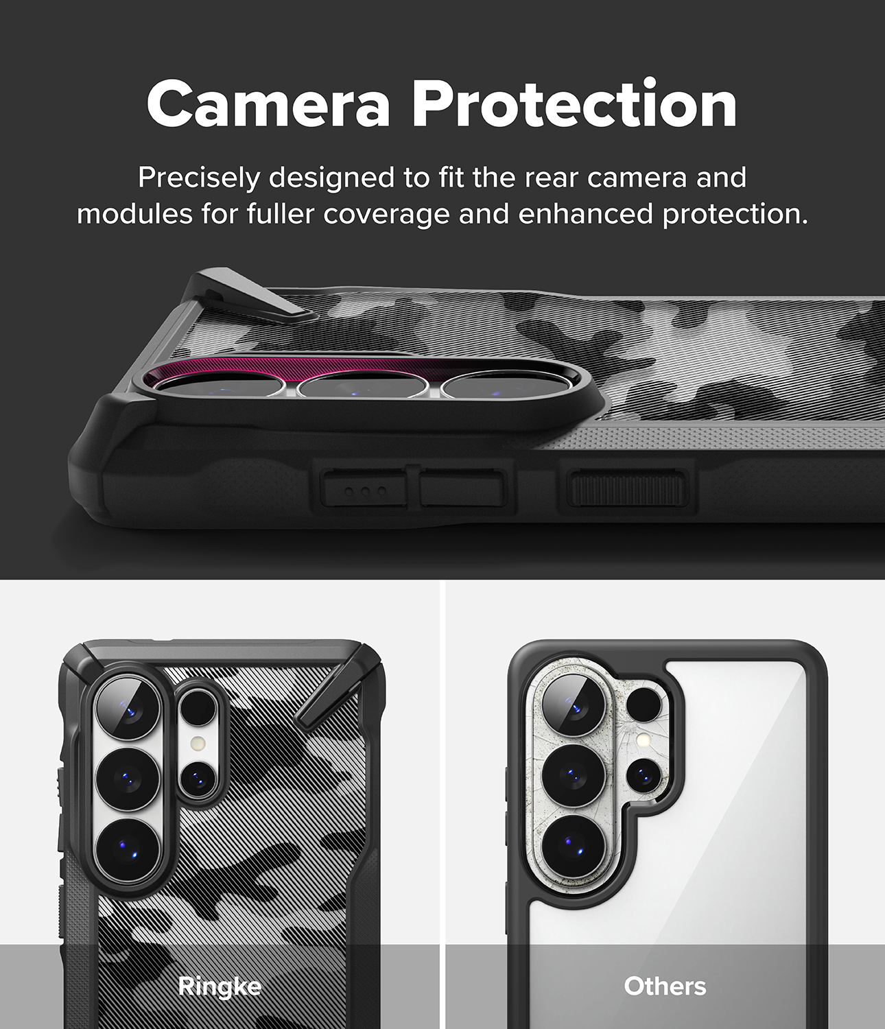 Ringke Fusion X Samsung Galaxy S26 Ultra Hoesje Back Cover Camo Zwart afbeelding 10