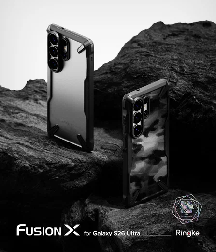 Ringke Fusion X Samsung Galaxy S26 Ultra Hoesje Back Cover Camo Zwart afbeelding 4
