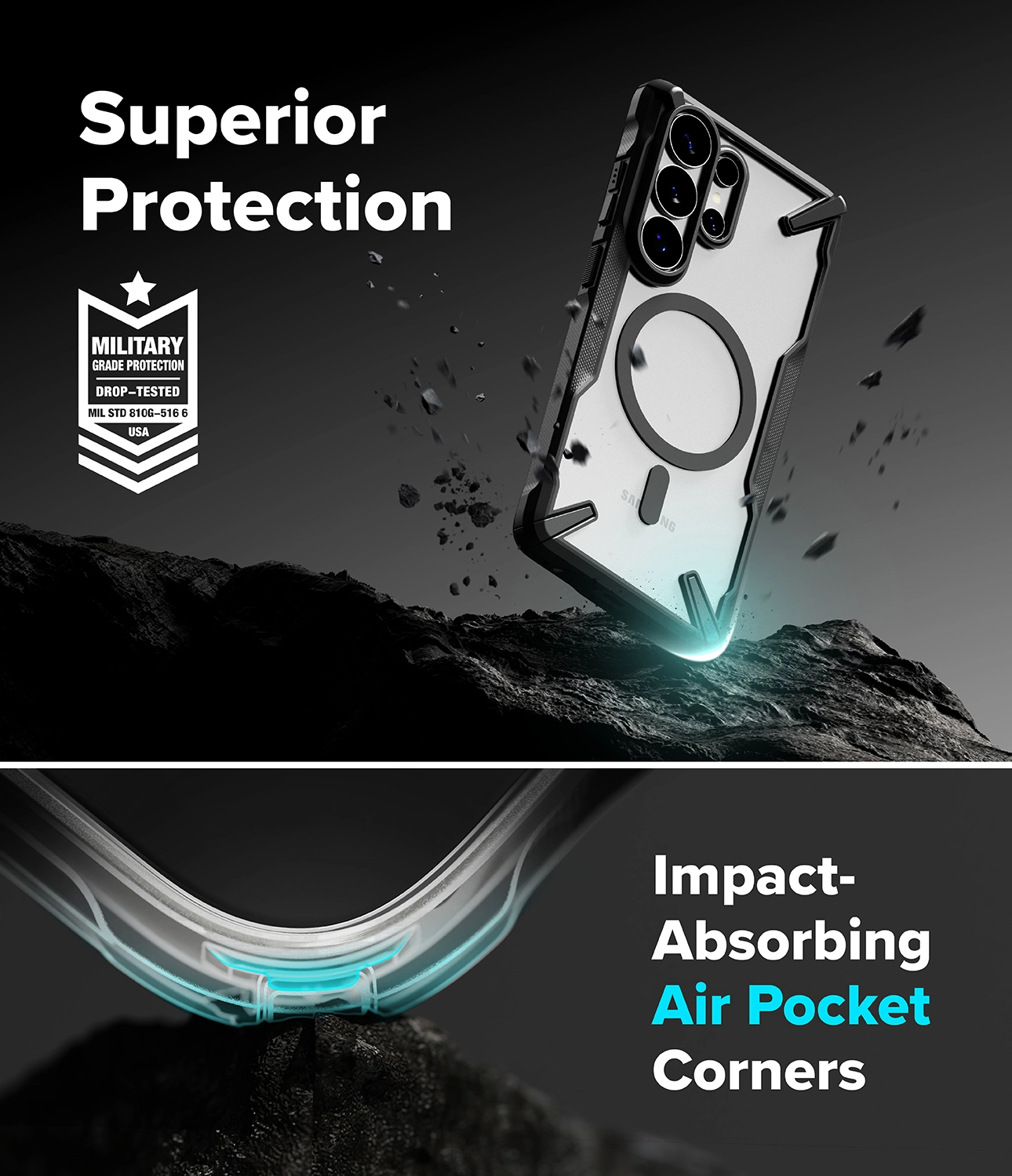 Ringke Fusion X Magnetic Samsung Galaxy S26 Ultra Hoesje MagSafe Zwart afbeelding 3