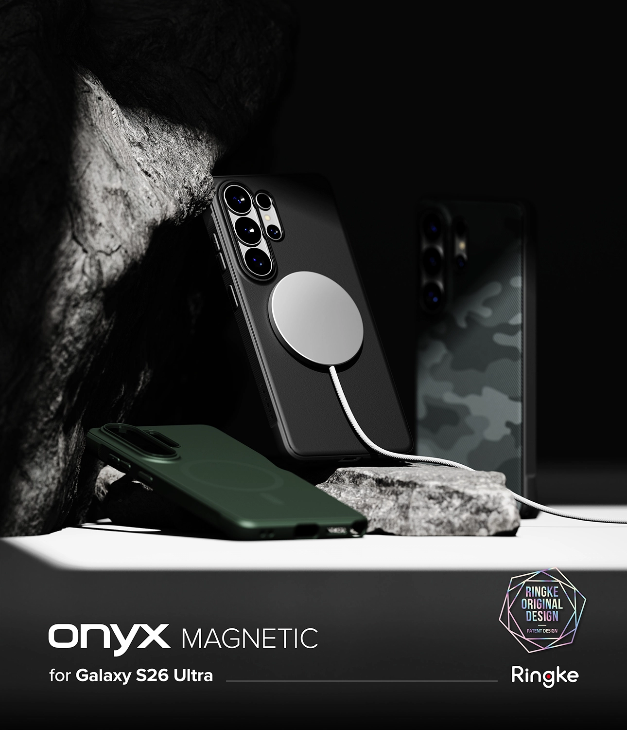 Ringke Onyx Magnetic Samsung Galaxy S26 Ultra Hoesje MagSafe Zwart afbeelding 4