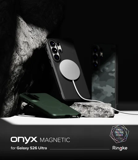 Ringke Onyx Magnetic Samsung Galaxy S26 Ultra Hoesje MagSafe Zwart afbeelding 4