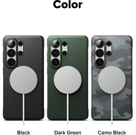 Ringke Onyx Magnetic Samsung Galaxy S26 Ultra Hoesje MagSafe Camo Zwart afbeelding 14