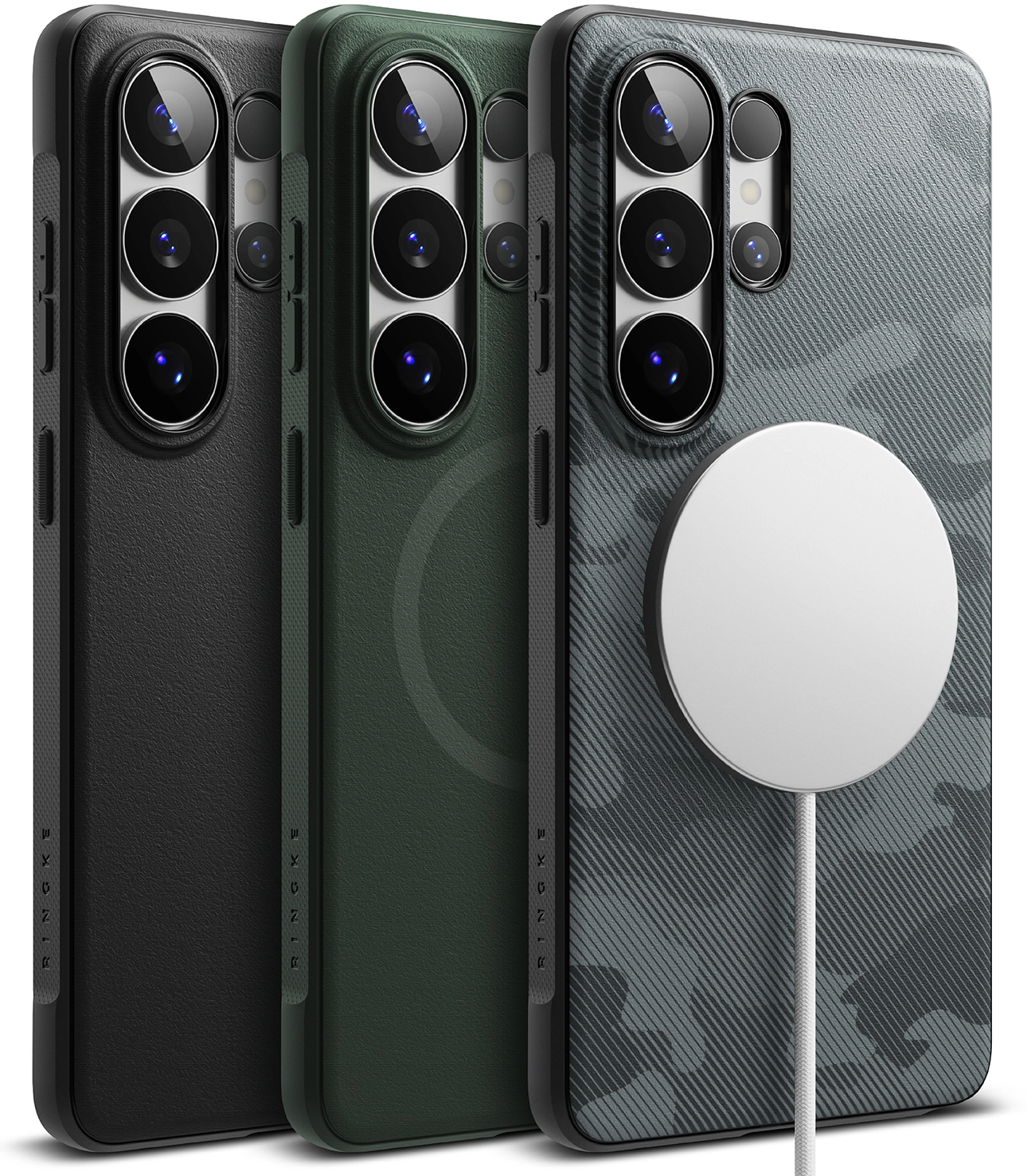Ringke Onyx Magnetic Samsung Galaxy S26 Ultra Hoesje MagSafe Camo Zwart afbeelding 17