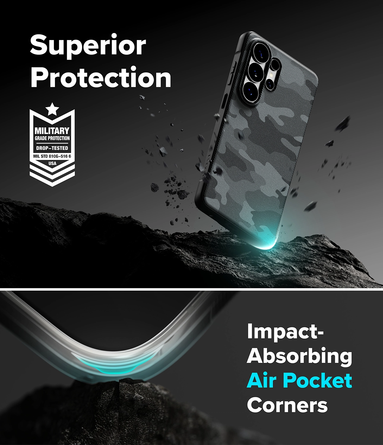 Ringke Onyx Magnetic Samsung Galaxy S26 Ultra Hoesje MagSafe Camo Zwart afbeelding 9