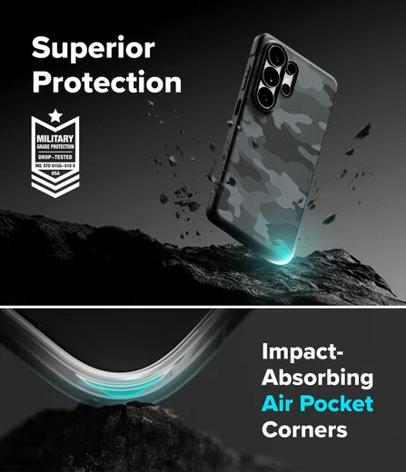 Ringke Onyx Magnetic Samsung Galaxy S26 Ultra Hoesje MagSafe Camo Zwart afbeelding 9