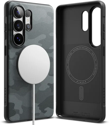 Ringke Onyx Magnetic Samsung Galaxy S26 Ultra Hoesje MagSafe Camo Zwart afbeelding 1