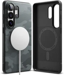 Ringke Onyx Magnetic Samsung Galaxy S26 Ultra Hoesje MagSafe Camo Zwart afbeelding