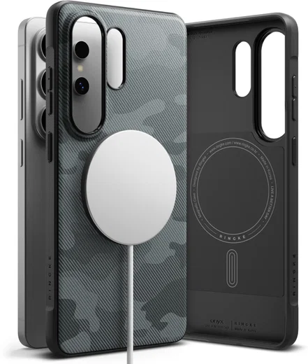 Ringke Onyx Magnetic Samsung Galaxy S26 Ultra Hoesje MagSafe Camo Zwart afbeelding 16
