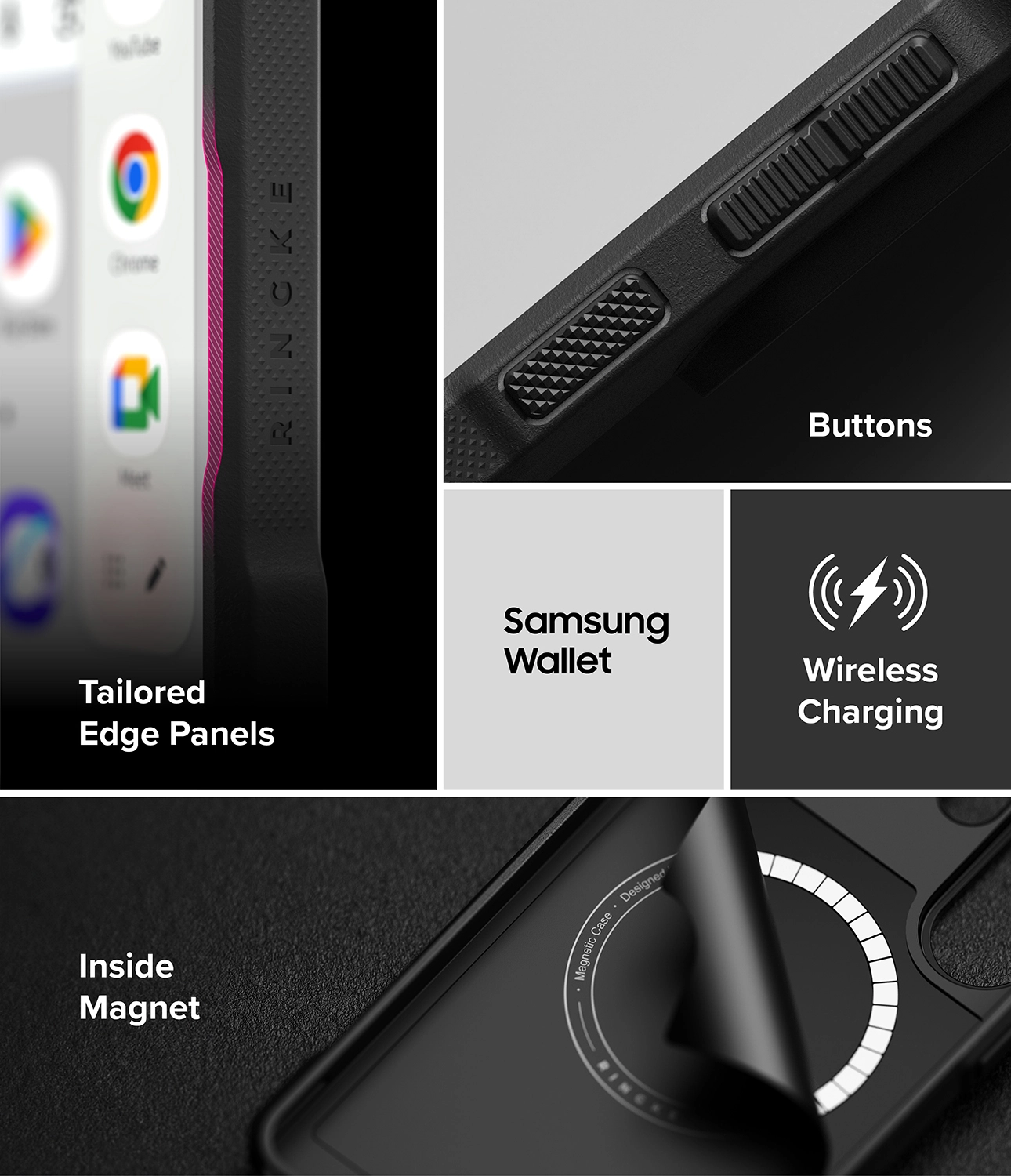 Ringke Onyx Alpha Magnetic Samsung Galaxy S26 Ultra Hoesje MagSafe Zwart afbeelding 15