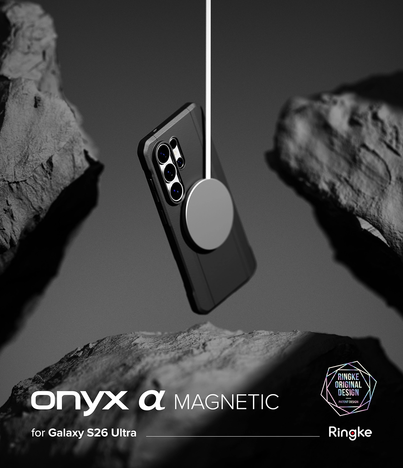 Ringke Onyx Alpha Magnetic Samsung Galaxy S26 Ultra Hoesje MagSafe Zwart afbeelding 4