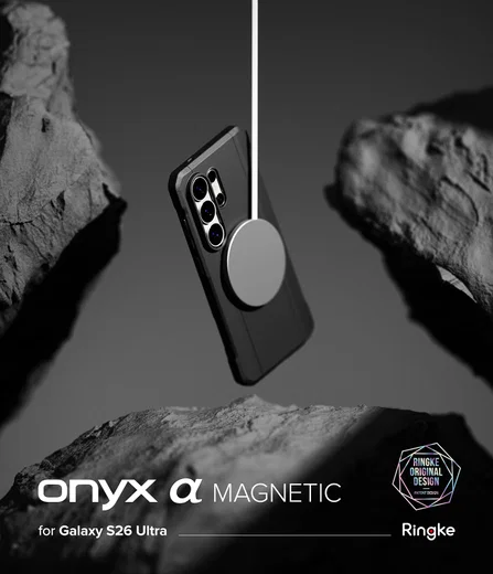 Ringke Onyx Alpha Magnetic Samsung Galaxy S26 Ultra Hoesje MagSafe Zwart afbeelding 4