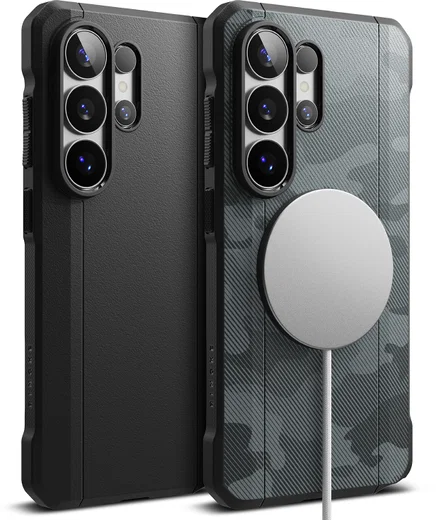 Ringke Onyx Alpha Magnetic Samsung Galaxy S26 Ultra Hoesje MagSafe Camo Zwart afbeelding 20