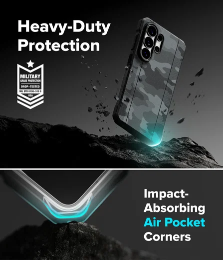 Ringke Onyx Alpha Magnetic Samsung Galaxy S26 Ultra Hoesje MagSafe Camo Zwart afbeelding 8