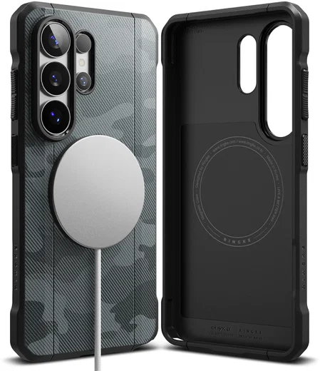 Ringke Onyx Alpha Magnetic Samsung Galaxy S26 Ultra Hoesje MagSafe Camo Zwart afbeelding 1