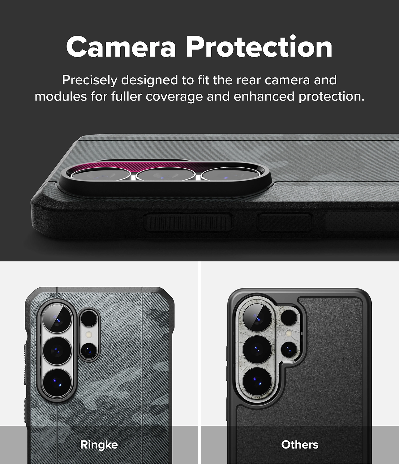Ringke Onyx Alpha Magnetic Samsung Galaxy S26 Ultra Hoesje MagSafe Camo Zwart afbeelding 11