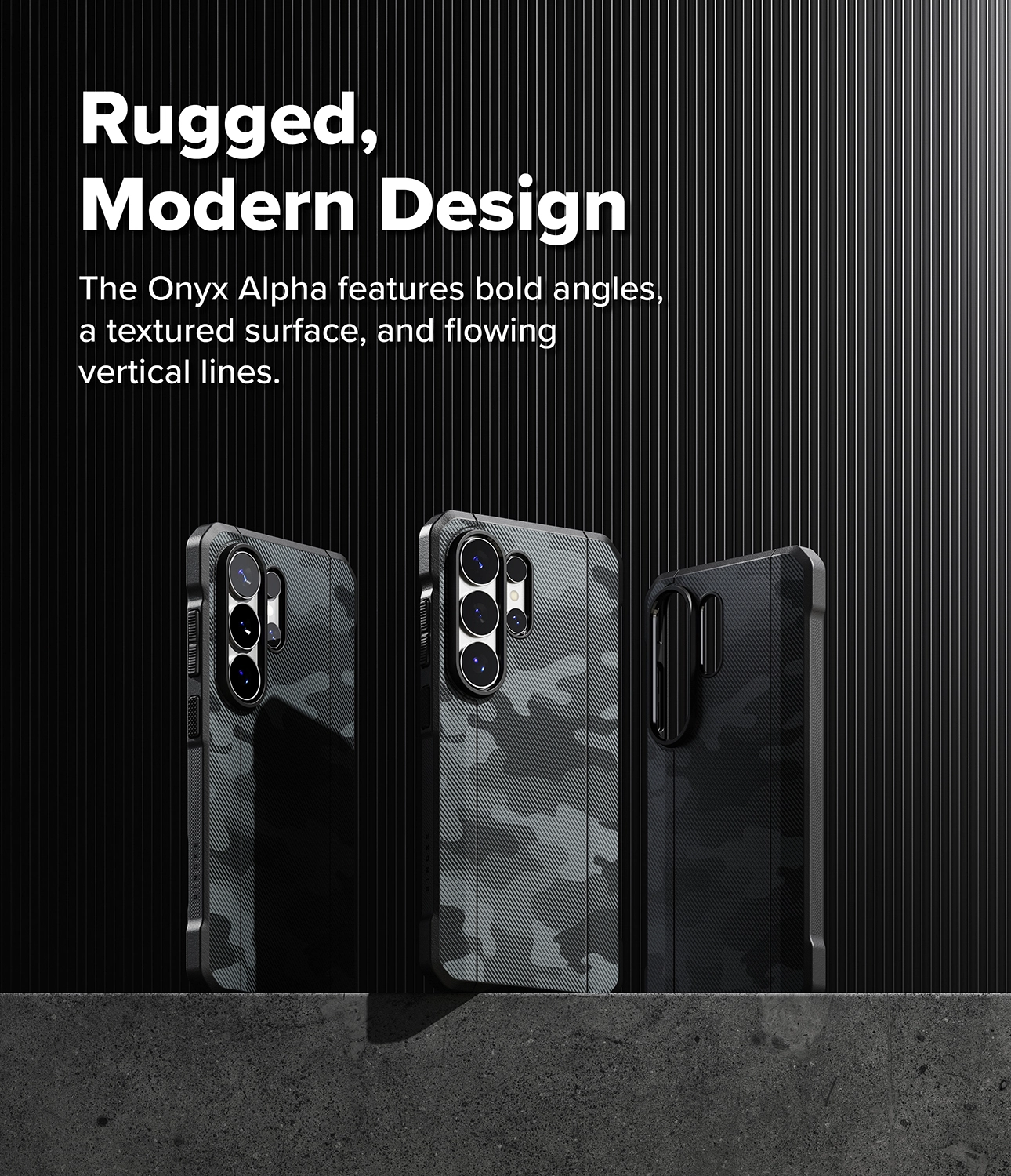 Ringke Onyx Alpha Magnetic Samsung Galaxy S26 Ultra Hoesje MagSafe Camo Zwart afbeelding 6