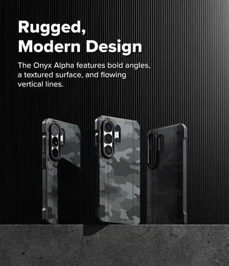 Ringke Onyx Alpha Magnetic Samsung Galaxy S26 Ultra Hoesje MagSafe Camo Zwart afbeelding 6