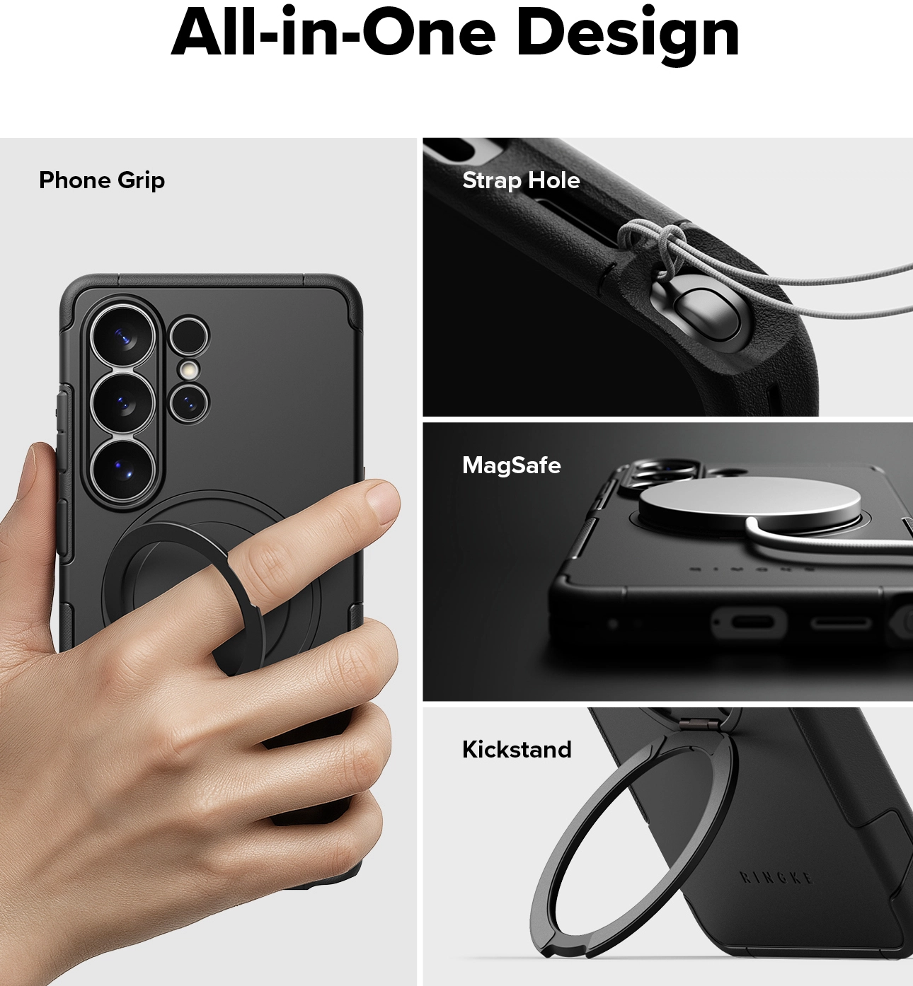 Ringke Alles Samsung Galaxy S26 Ultra Hoesje 360° MagSafe Standaard Zwart afbeelding 6