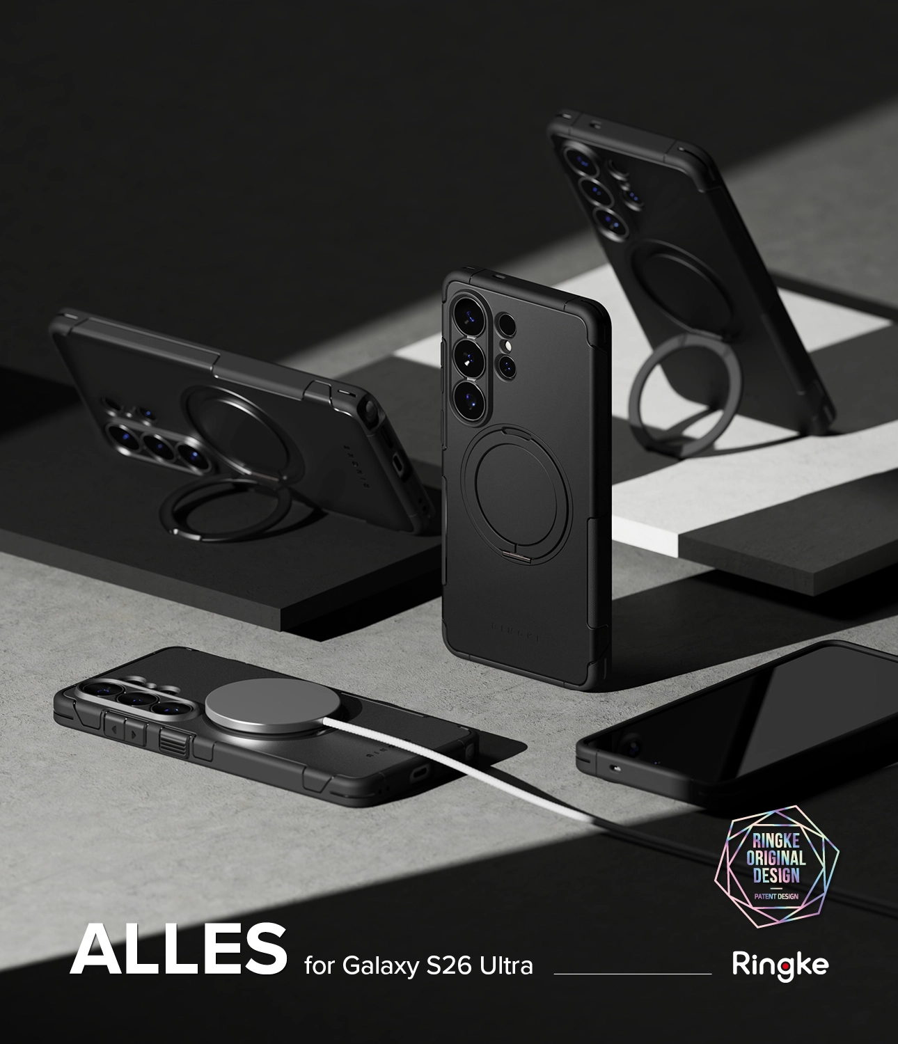 Ringke Alles Samsung Galaxy S26 Ultra Hoesje 360° MagSafe Standaard Zwart afbeelding 5