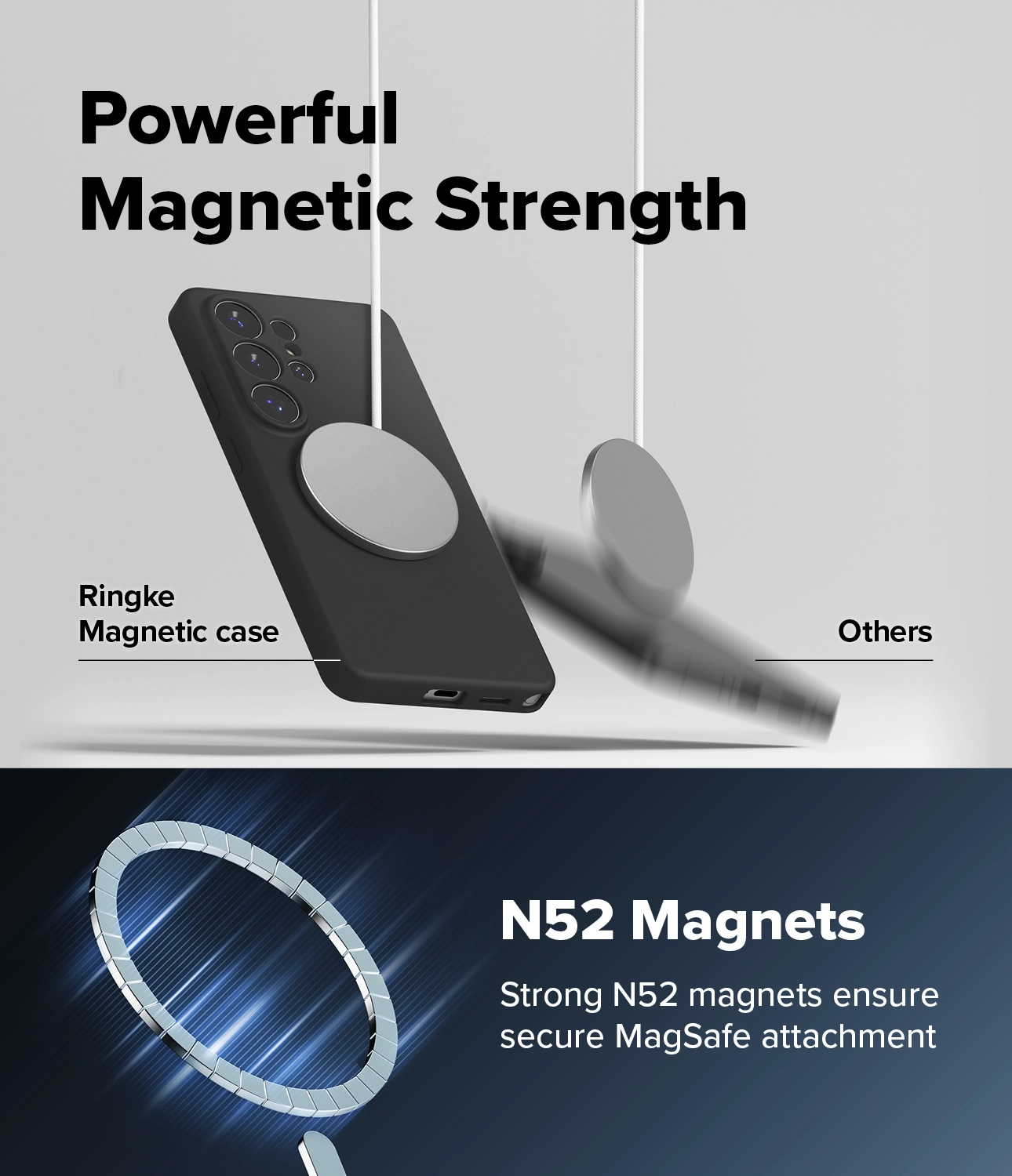 Ringke Silicone Magnetic Samsung Galaxy S26 Ultra Hoesje MagSafe Zwart afbeelding 8
