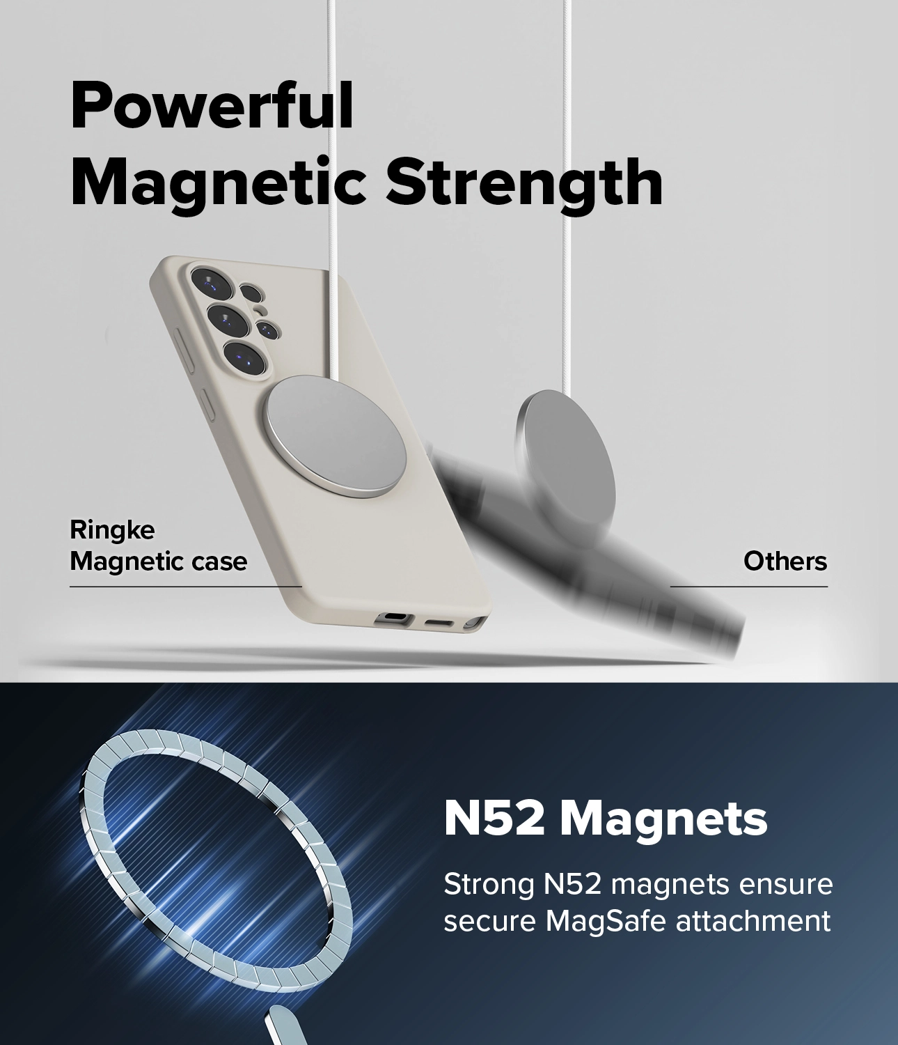 Ringke Silicone Magnetic Samsung Galaxy S26 Ultra Hoesje MagSafe Grijs afbeelding 9