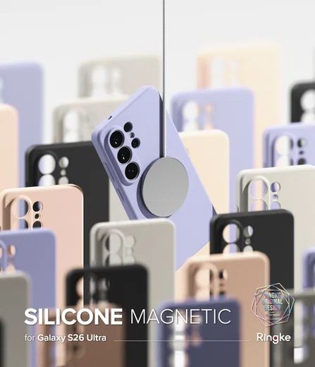Ringke Silicone Magnetic Samsung Galaxy S26 Ultra Hoesje MagSafe Paars afbeelding 3