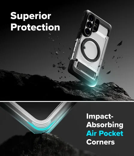 Ringke UX Magnetic Samsung S26 Ultra Hoesje MagSafe met Standaard Transparant afbeelding 11