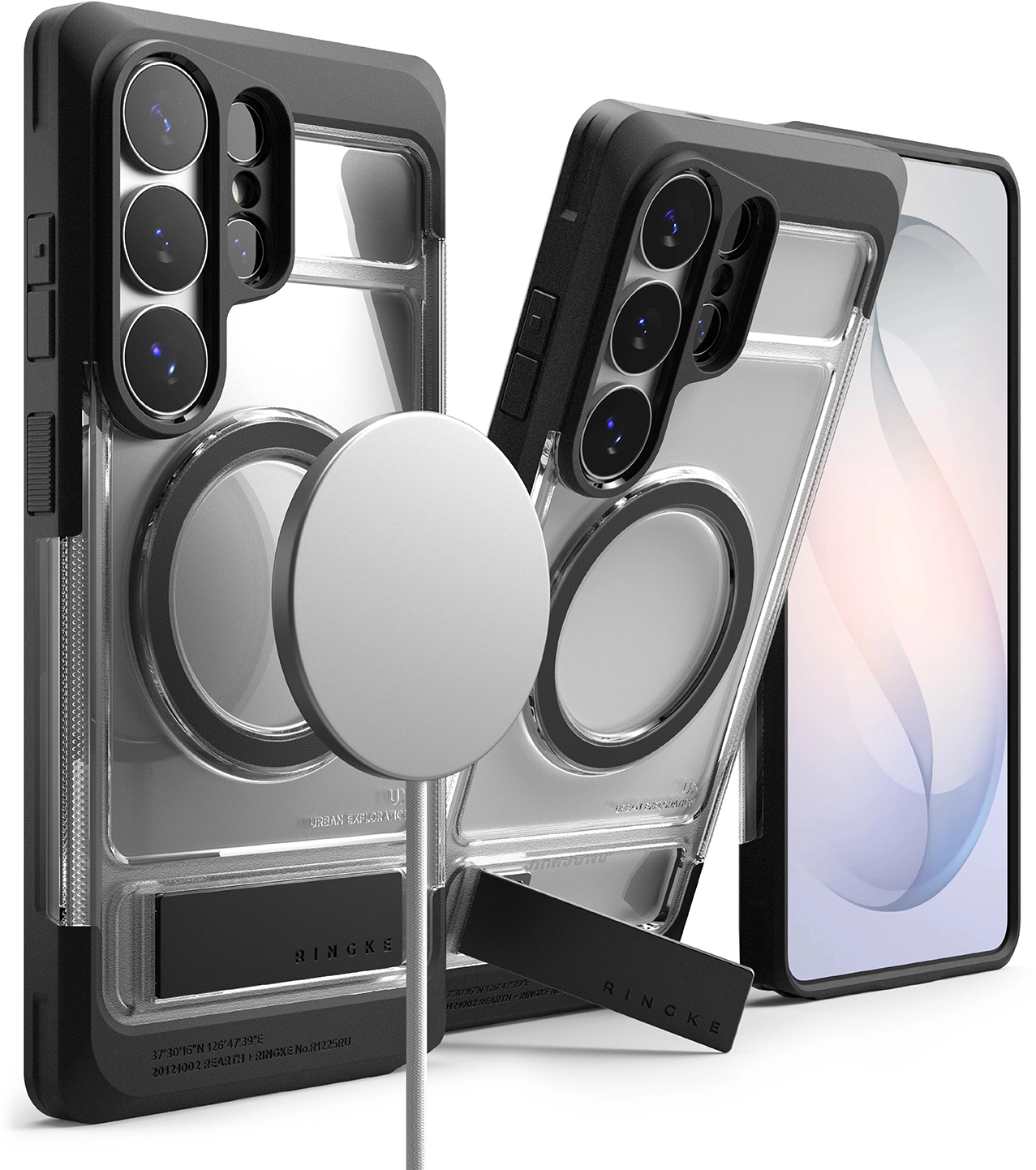 Ringke UX Magnetic Samsung S26 Ultra Hoesje MagSafe met Standaard Transparant afbeelding 1