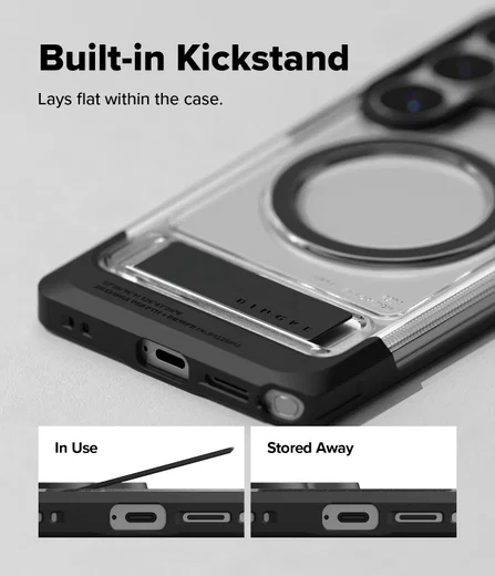 Ringke UX Magnetic Samsung S26 Ultra Hoesje MagSafe met Standaard Transparant afbeelding 9