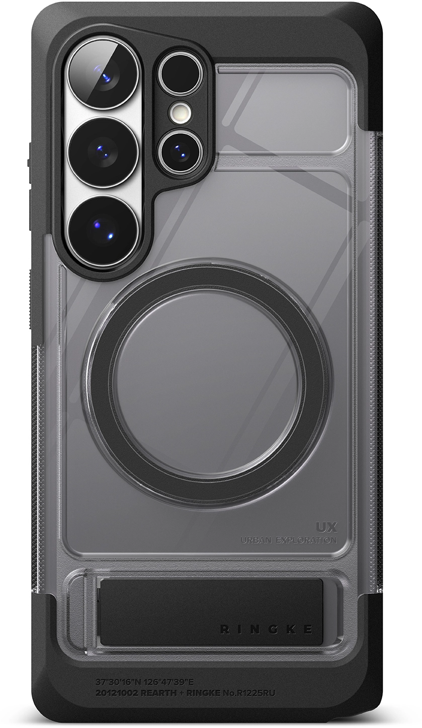 Ringke UX Magnetic Samsung S26 Ultra Hoesje MagSafe met Standaard Clear Zwart afbeelding 3