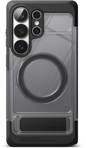 Ringke UX Magnetic Samsung S26 Ultra Hoesje MagSafe met Standaard Clear Zwart afbeelding 3