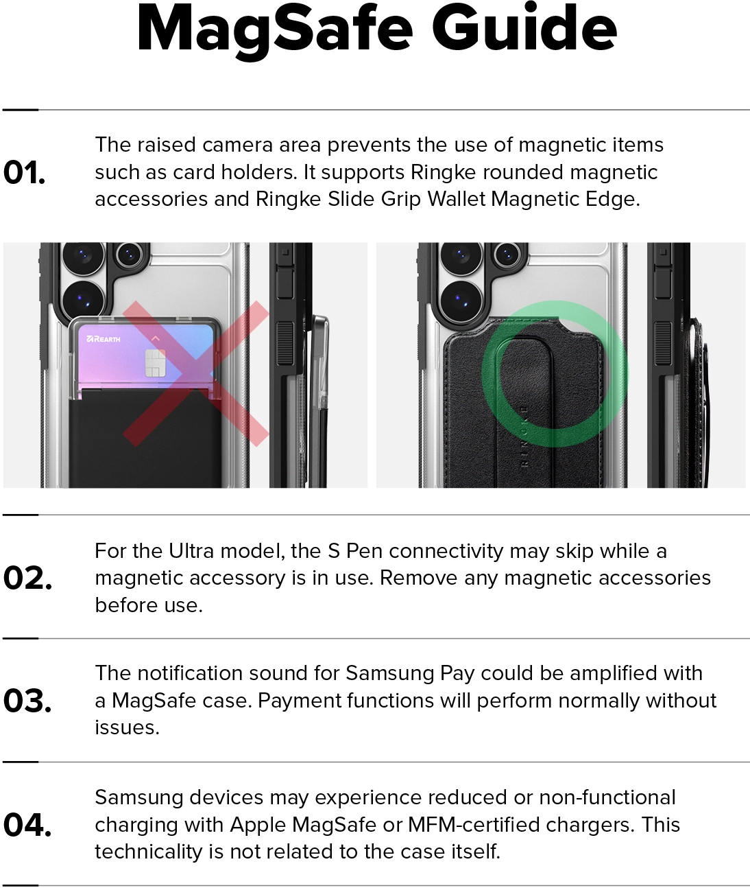 Ringke UX Magnetic Samsung S26 Ultra Hoesje MagSafe met Standaard Clear Zwart afbeelding 18