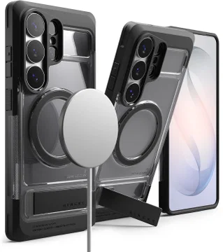 Ringke UX Magnetic Samsung S26 Ultra Hoesje MagSafe met Standaard Clear Zwart