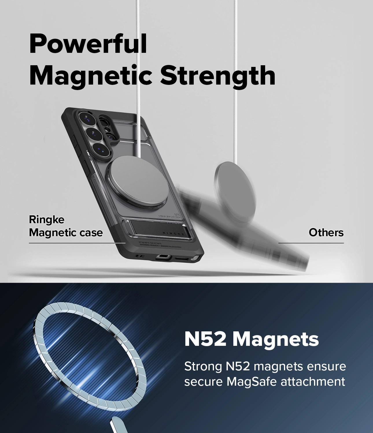 Ringke UX Magnetic Samsung S26 Ultra Hoesje MagSafe met Standaard Clear Zwart afbeelding 12