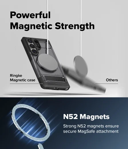 Ringke UX Magnetic Samsung S26 Ultra Hoesje MagSafe met Standaard Clear Zwart afbeelding 12
