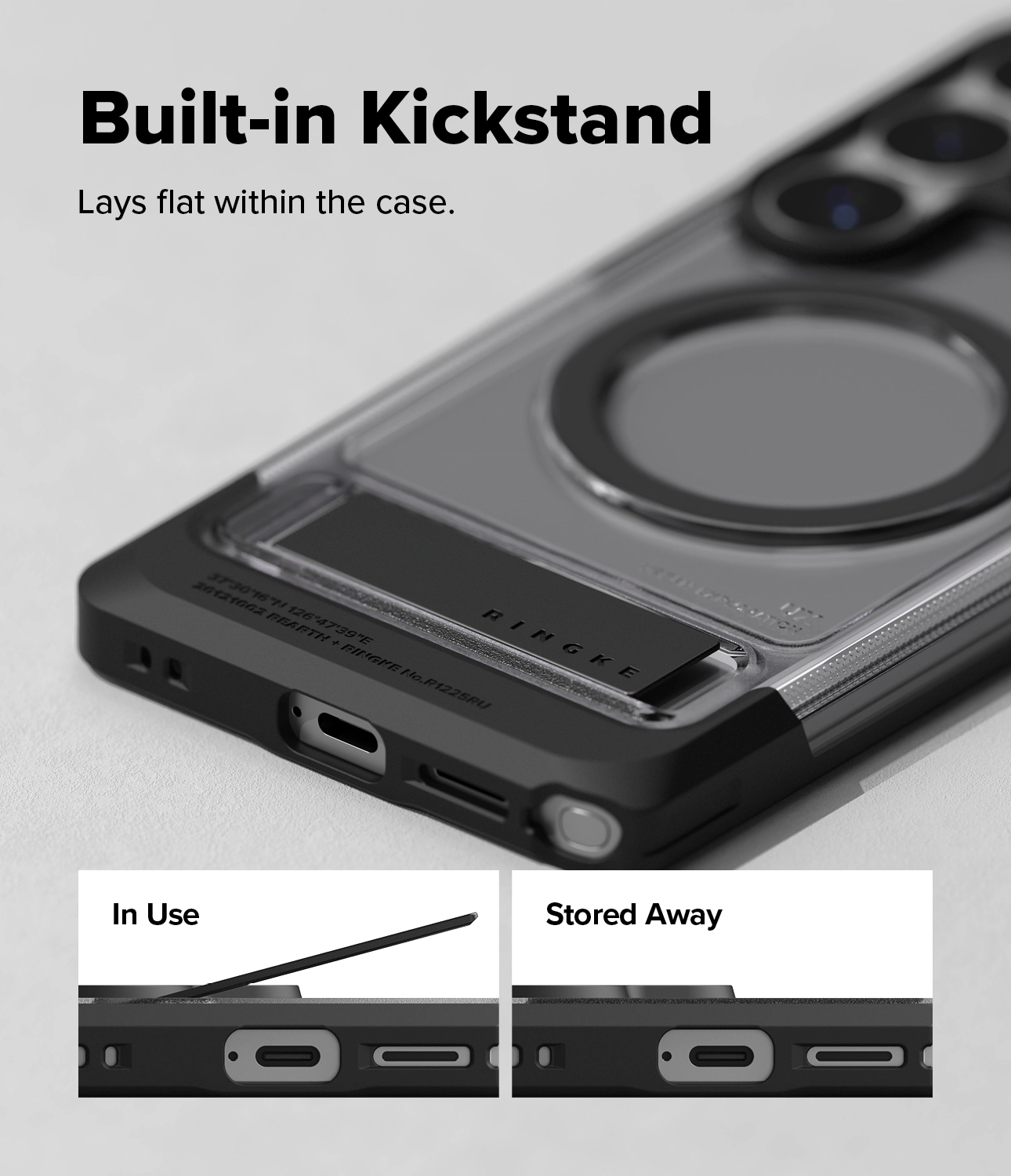 Ringke UX Magnetic Samsung S26 Ultra Hoesje MagSafe met Standaard Clear Zwart afbeelding 11