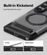 Ringke UX Magnetic Samsung S26 Ultra Hoesje MagSafe met Standaard Clear Zwart afbeelding 11