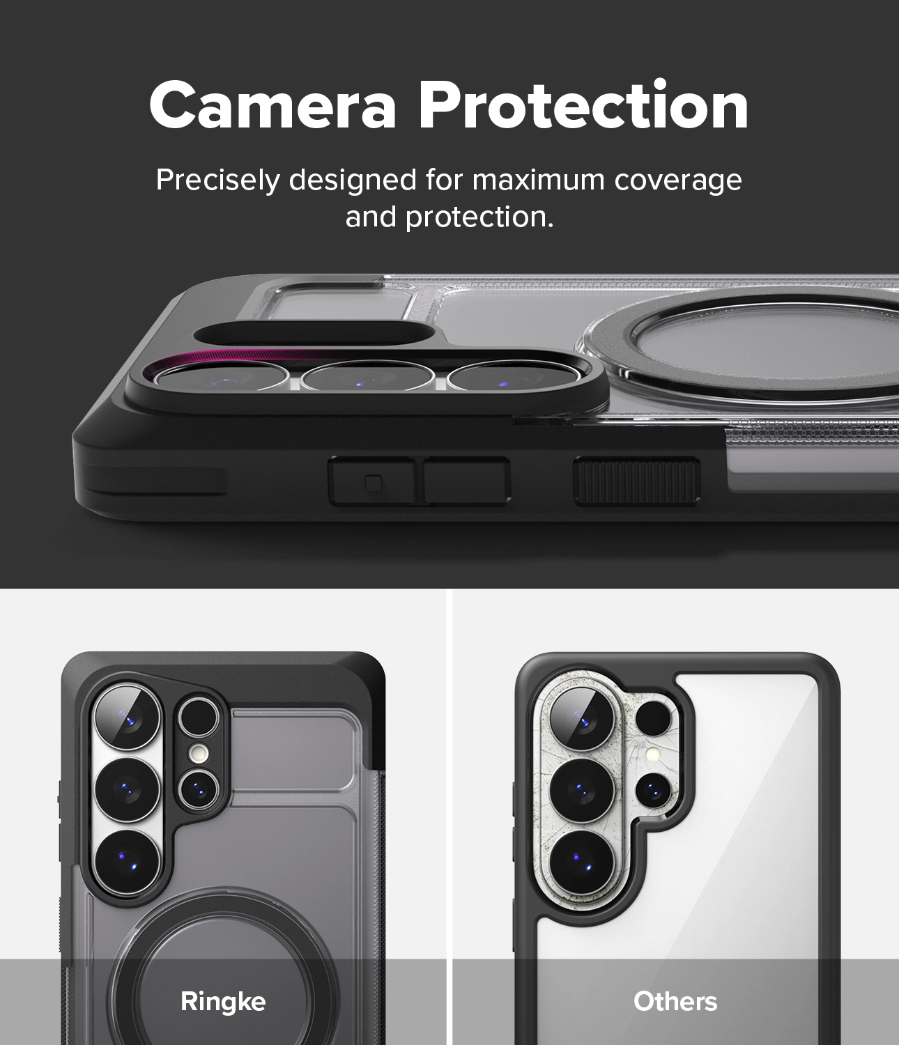 Ringke UX Magnetic Samsung S26 Ultra Hoesje MagSafe met Standaard Clear Zwart afbeelding 15