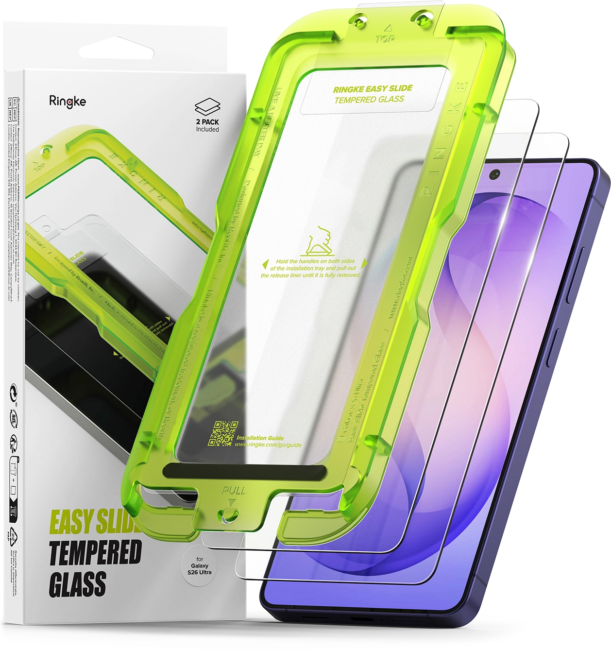 Ringke Easy Slide Samsung Galaxy S26 Ultra Screen Protector met Jig 2-Pack afbeelding 1